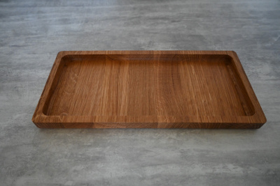 Прямоугольная тарелка для закусок из дуба, 23×9 см от мастерской DIVIRO